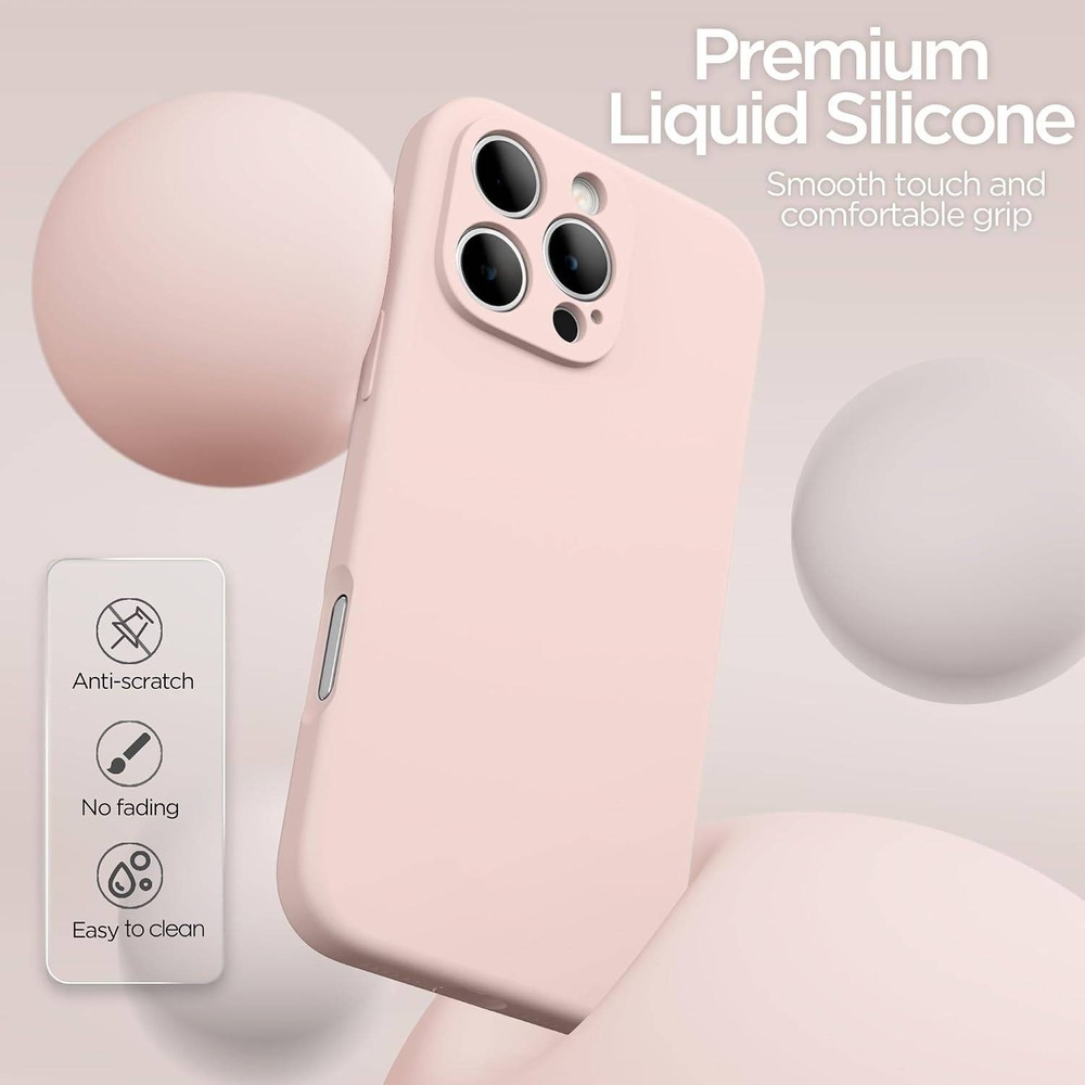 Unbranded iPhone 15 Pro Max Case Pink New Liquid Silicone Shockproof Slim